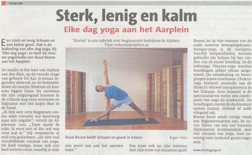opening yogastudio Elke dag yoga